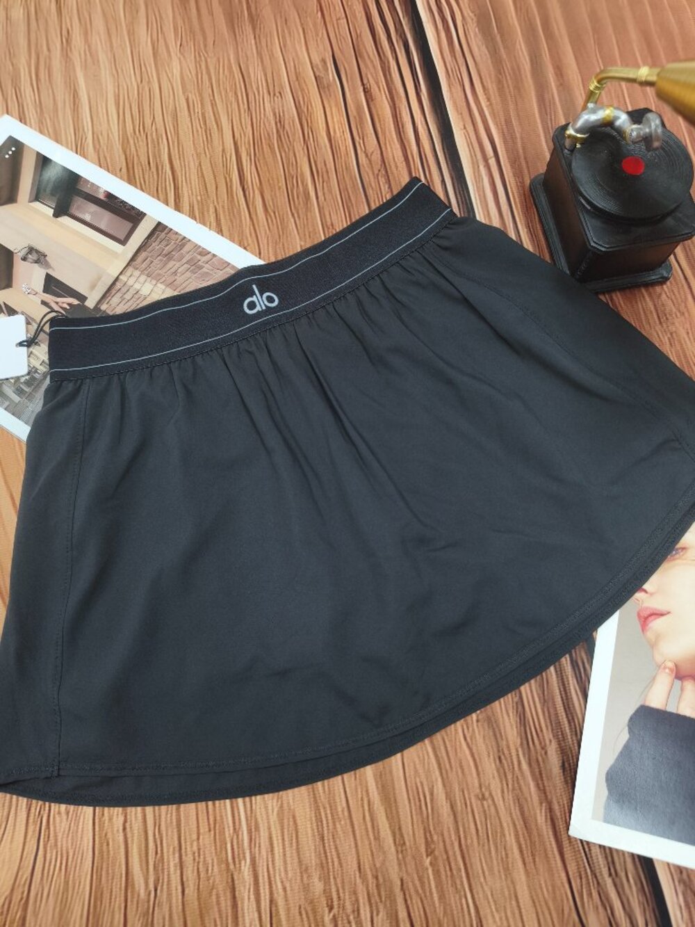 Alo Yoga Mini Tennis Black Skirt New With Tags - Athletic Fitness Girl๐ฅ๐๐ป - Picture 2 of 7